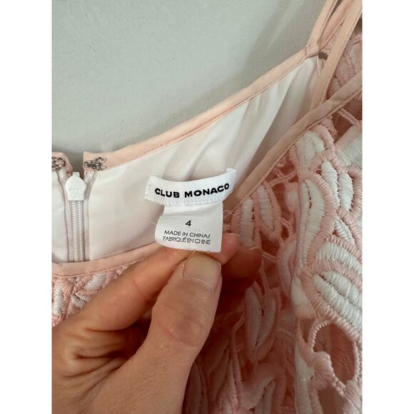 Club Monaco Nawale Pink & White Lace One Shoulder Dress - Picture 10 of 12